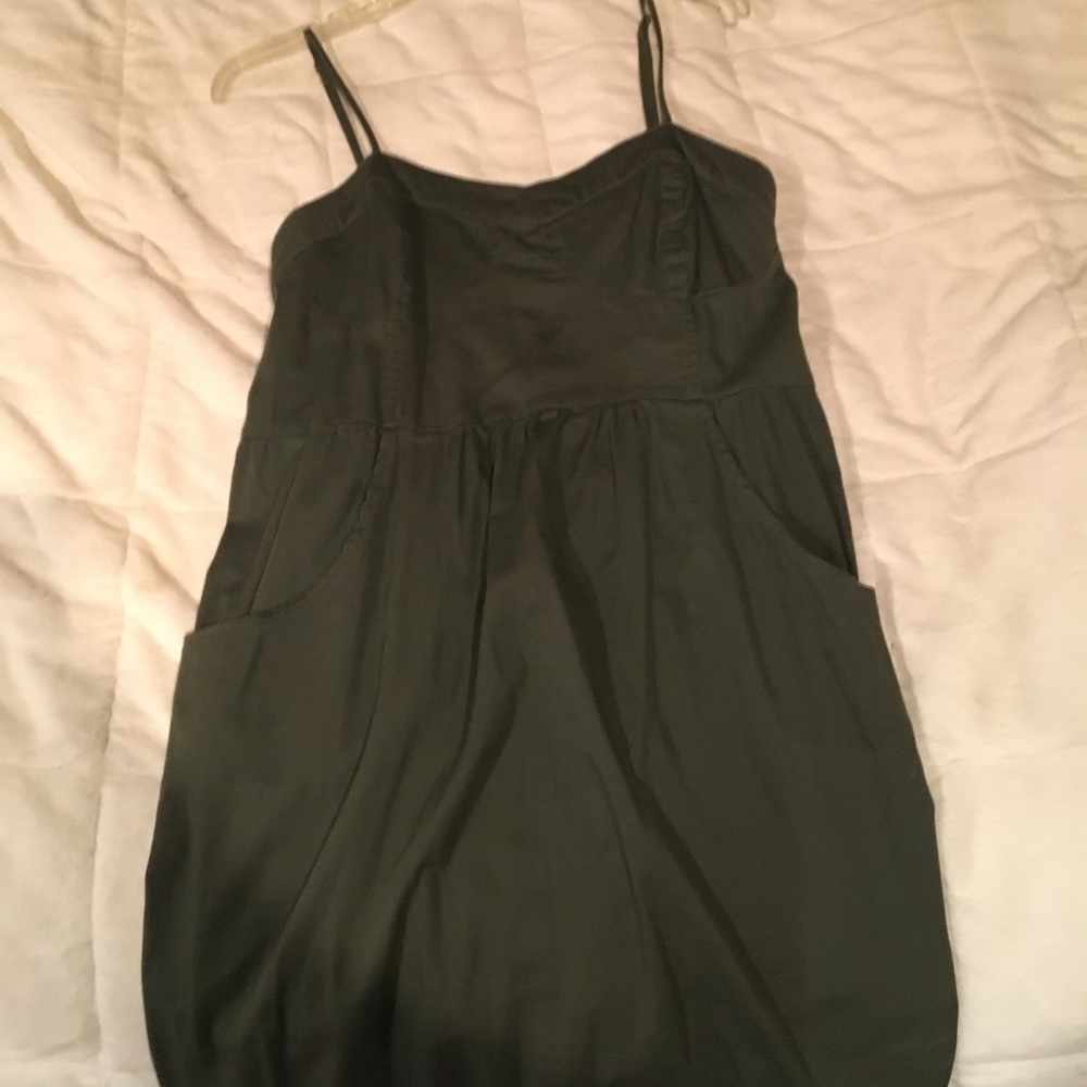 Olive green gently worn dress with pockets